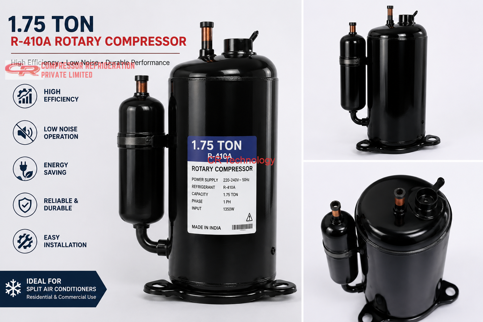 1.75 Ton R-410A Rotary Compressor for Split Air Conditioner